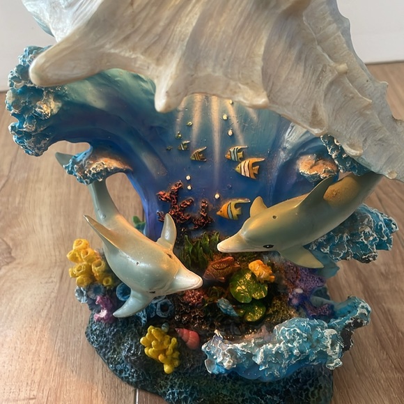 Marine Life Collection Dolphin Figurine Seashell Night Light Lamp - Wild Life - Picture 12 of 12